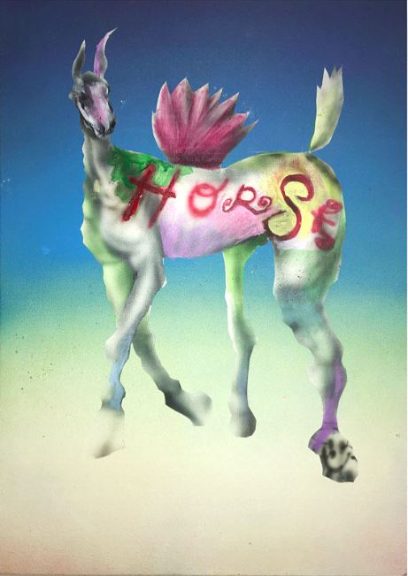 Zachary Ochoa
DISNEY BEACH HORSE!!! 14, 2020
28.5h x 20w in
acrylic on canvas